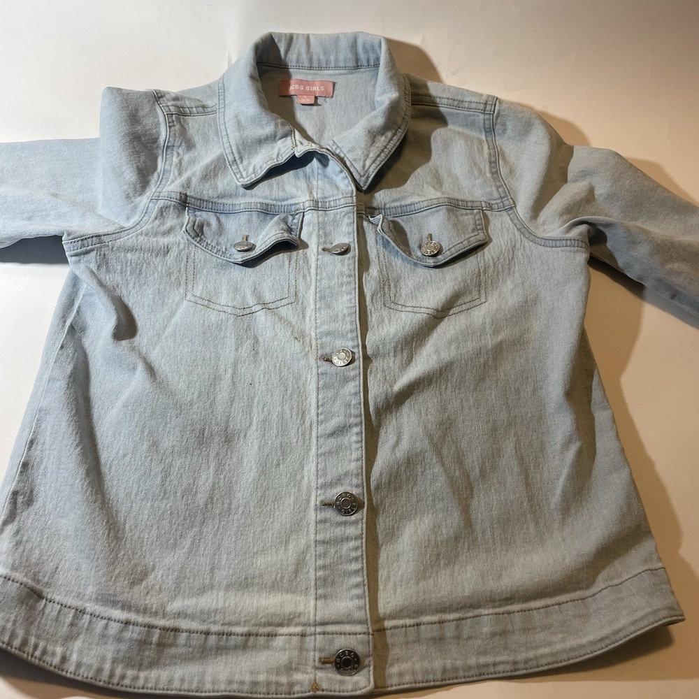 Jean Jacket Youth size 14-16 Light Wash Blue Denim Classic Trucker Biker